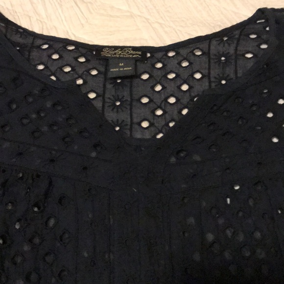 Lucky Brandy navy eyelet top. - Picture 2 of 3